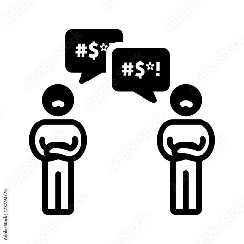 Vector solid black icon for Conflict