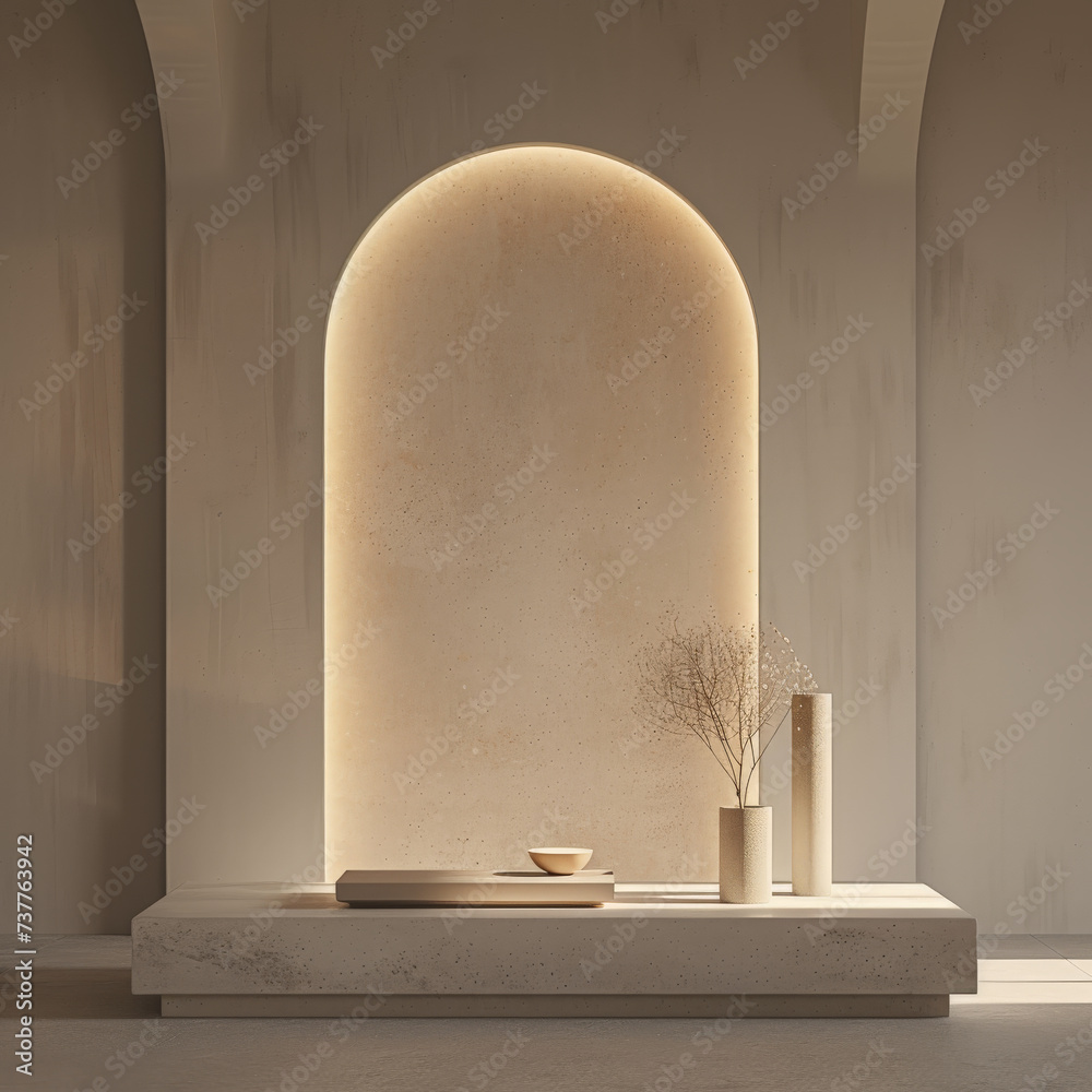 An elegant minimalistic product display on a blank canvas highlighting its features with a soft inviting glow An elegant minimalistic product display on a blank canvas highlighting its features with a soft inviting glow