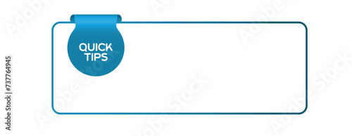 quick tips sign on white background	