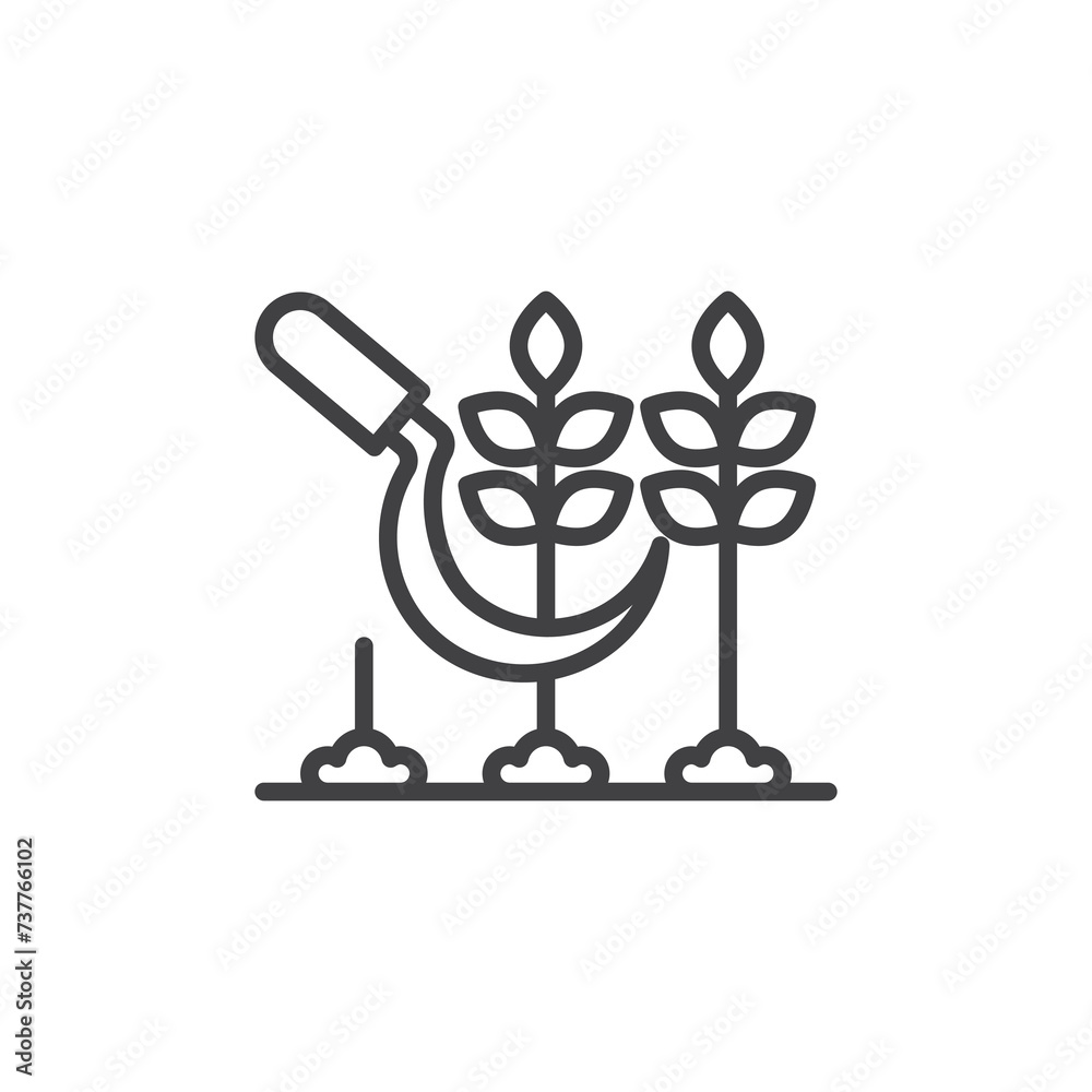 Harvesting crops line icon Harvesting crops line icon