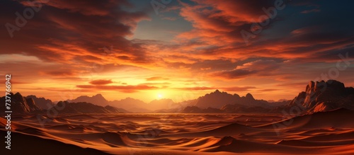 Beautiful desert sunrise view