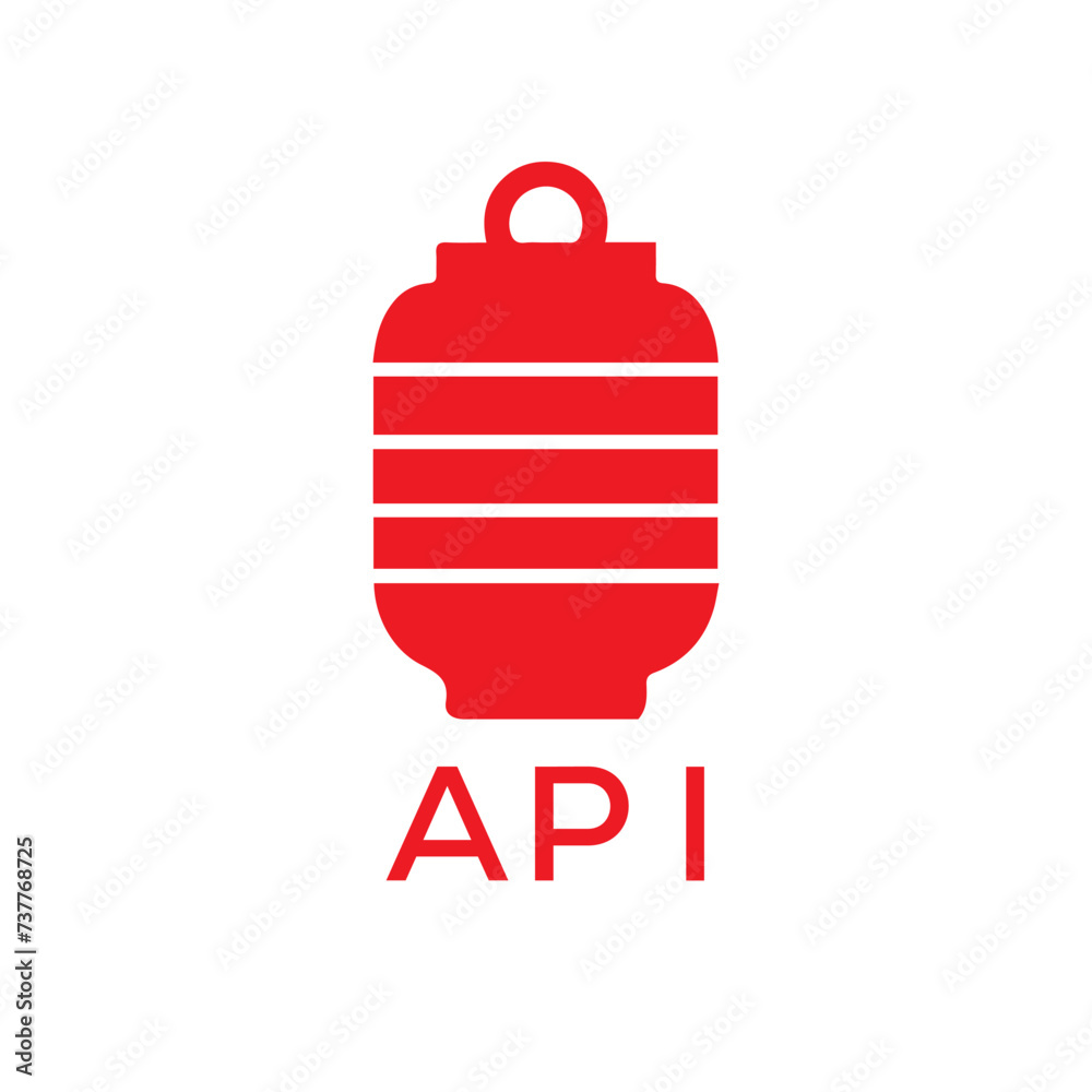 Obraz premium API Letter logo design template vector. API Business abstract connection vector logo. API icon circle logotype. 