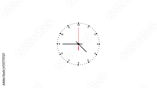 Analogue wall clock vector with hour, minutes, and seconds hands, Analogue clock icon vector illustration