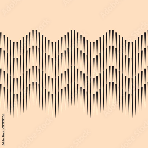abstract black color monochrome line pattern art on creamsilce color background