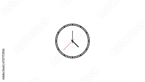 Analogue wall clock vector with hour, minutes, and seconds hands, Analogue clock icon vector illustration