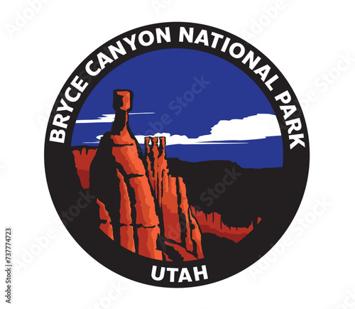 Bryce Canyon Landscape National Park Utah Vector Logo