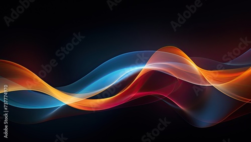 An abstract vibrant waves on dark background