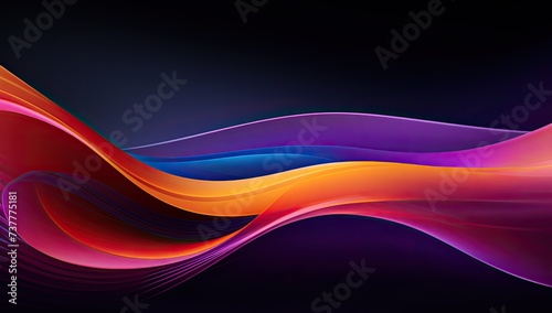 An abstract vibrant waves on dark background