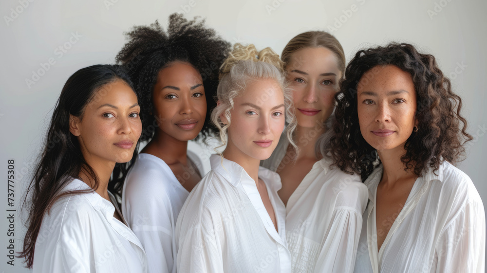 Beautiful women in white blouses Beautiful women in white blouses