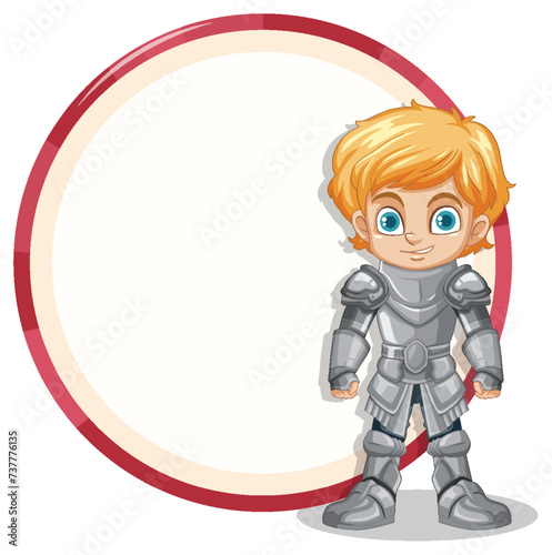 Cartoon of a cheerful knight in shining armor