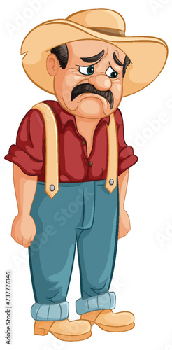Cartoon of a dejected cowboy looking down
