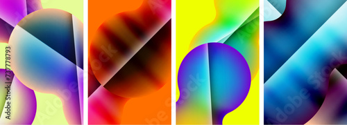 Liquid abstract shapes with gradient colors. Abstract backgrounds for wallpaper, business card, cover, poster, banner, brochure, header, website