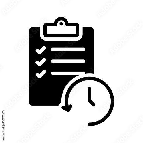 Vector solid black icon for Task history