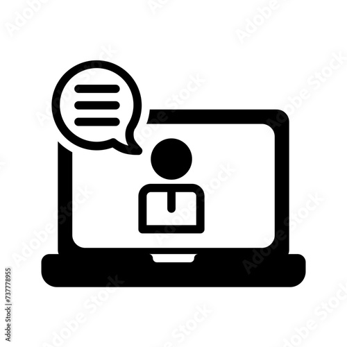 Wallpaper Mural Vector solid black icon for Virtual officer Torontodigital.ca