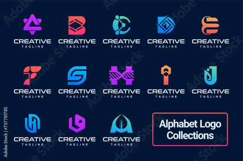Logo collection of abstract alphabet design concept for branding logo design inspirations