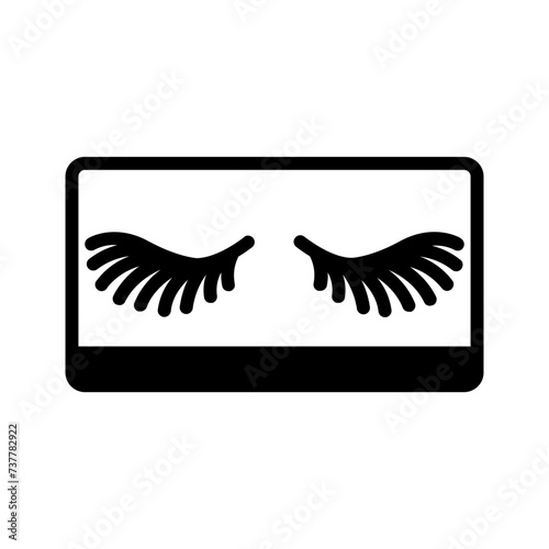 Vector solid black icon for Fanning lashes