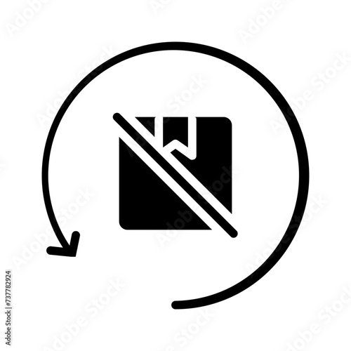 Vector solid black icon for Non refundable