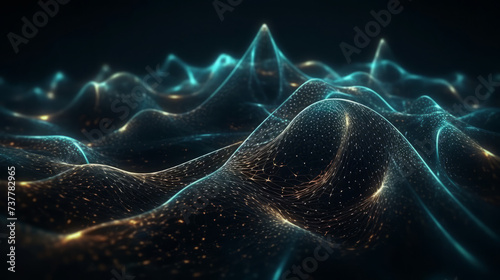 Radiant Resonance: Exploring the Interconnected Energies of Light, Fractal Patterns, and Glowing Blue Waves