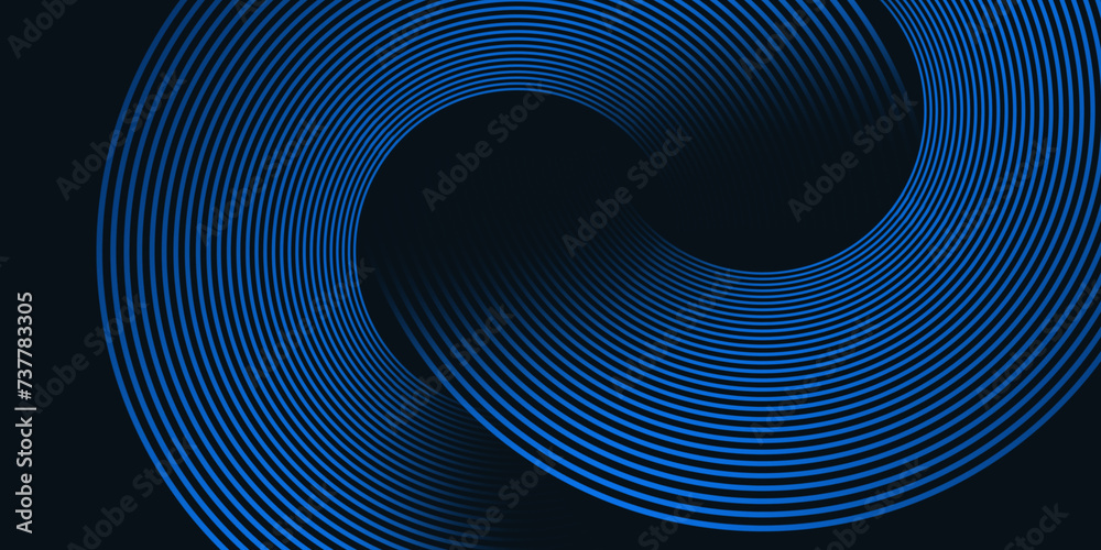 Futuristic abstract background. Glowing circle lines design. Swirl circular lines element. Future technology concept - obrazy, fototapety, plakaty 