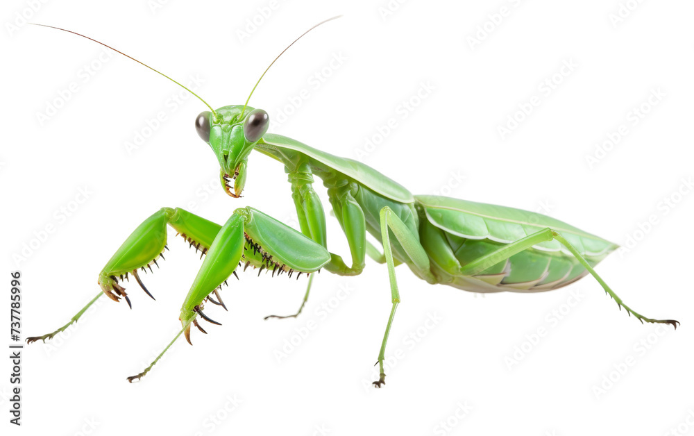 Mysterious White Mantis on white background Mysterious White Mantis on white background