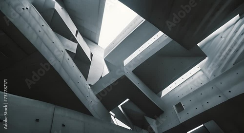 Modern architecture with geometric shapes. The concept of contemporary design and architecture.