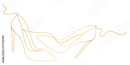 High Heels in a Continuous Line. High Heels illustration Vector eps10