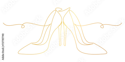 High Heels in a Line art style. High Heels illustration Vector eps10