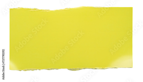 yellow torn sticky note isolated on white transparent background png photo