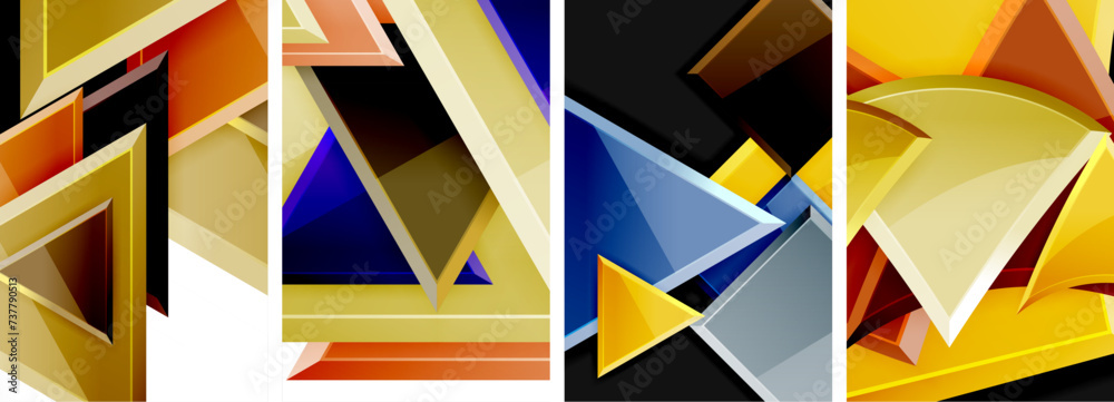 Triangle composition poster background set for wallpaper, business card, cover, poster, banner, brochure, header, website Triangle composition poster background set for wallpaper, business card, cover, poster, banner, brochure, header, website