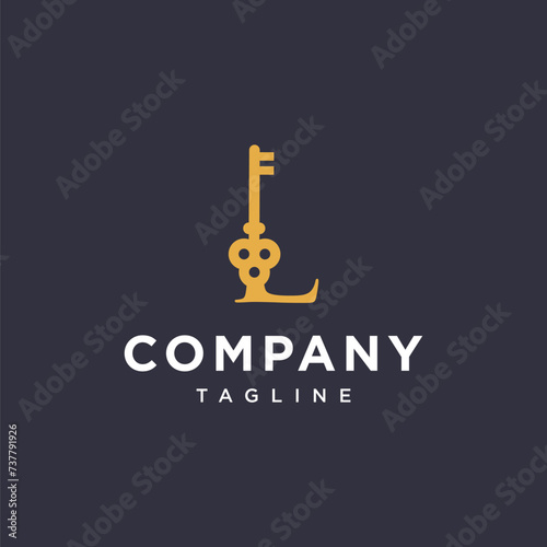 Letter L Key Logo icon vector template