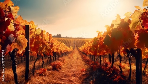 A grape plantation in the spring season.