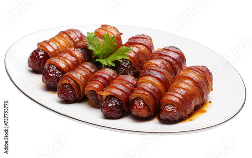 Realistic Bacon-Wrapped Dates Image on transparent background photo