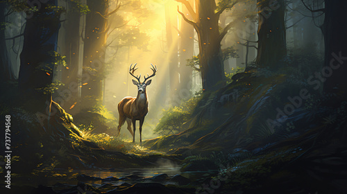 A painting of a deer