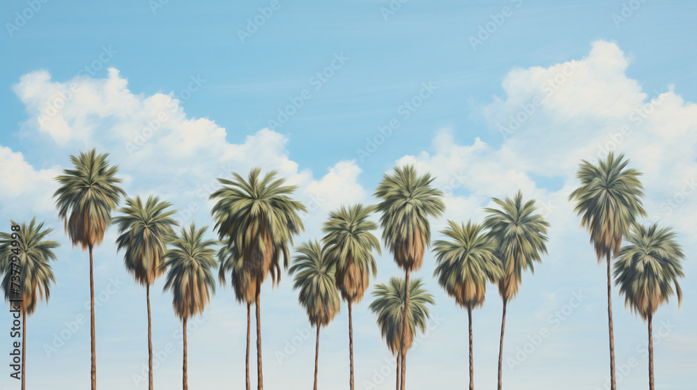 A painting of a palm tree