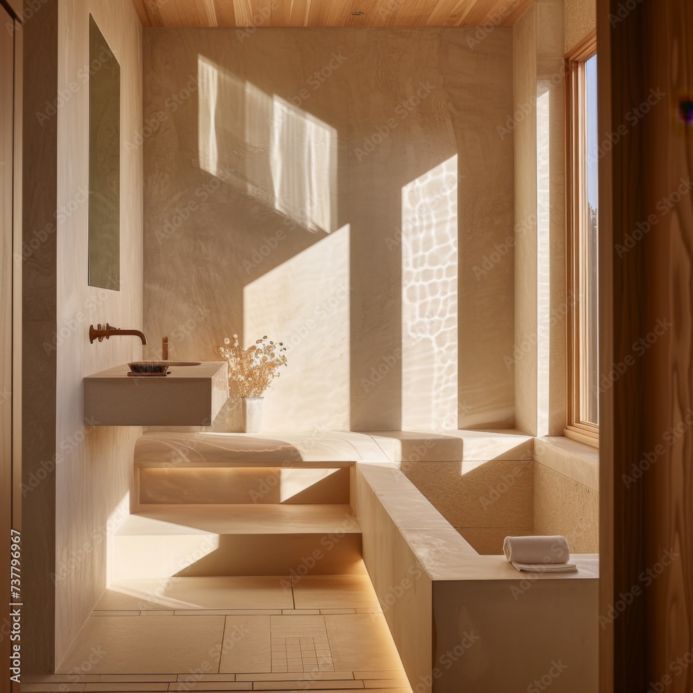 Close up of Minimalist modern bathroom interior, luxury Close up of Minimalist modern bathroom interior, luxury