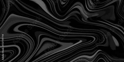 Liquid marble texture Black. Fluid art. Applicable for design cover, beautiful drawing with the divorces and wavy lines in gray tones. Silver liquid texture. Silver metallic surface.
