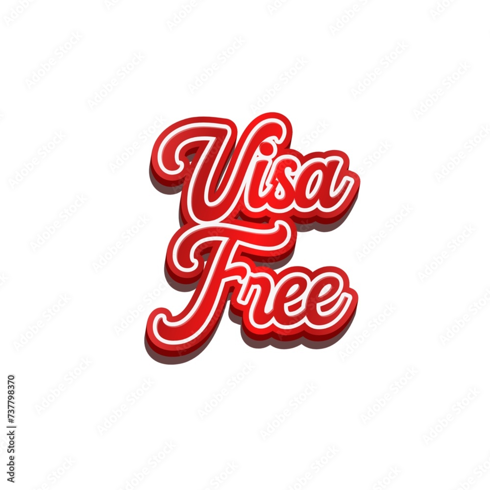 Obraz premium 3D Visa free text poster
