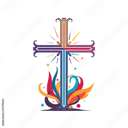 Christian cross for web banner or social graphic. Biblical faith, gospel, salvation concept.
