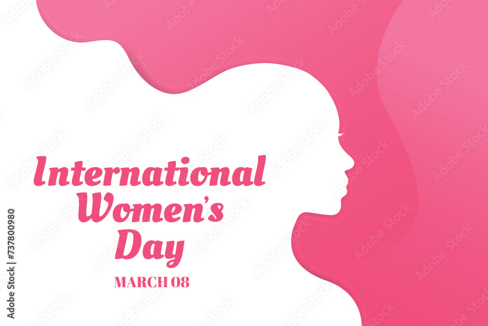 Happy International Women's Day. Vector Illustration of Women 