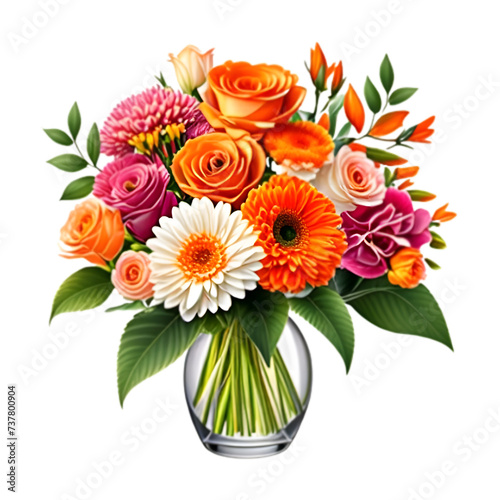 A Bouquet Of Flowers With Orange Free PNG and Clipart
