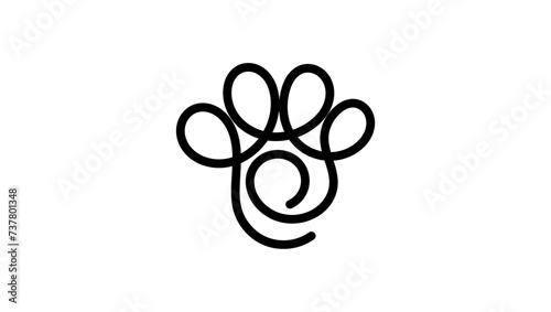 paw logo, black isolated silhouette