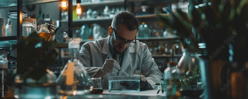 person in a laboratory