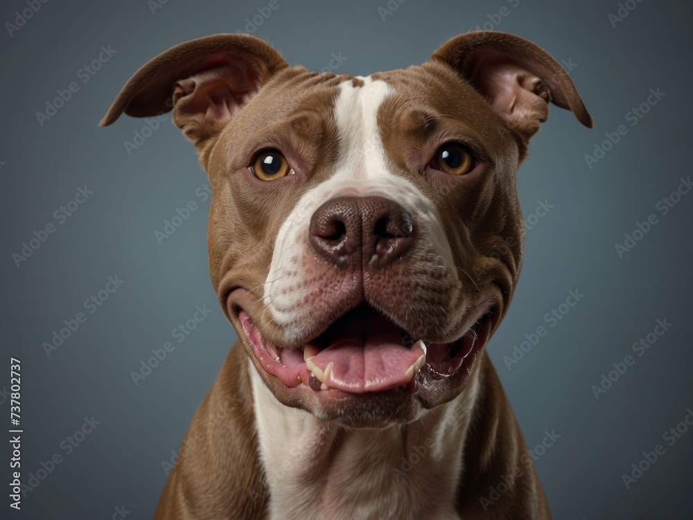 American pit bull terrier. Pit bull dog breed. Ai Generative