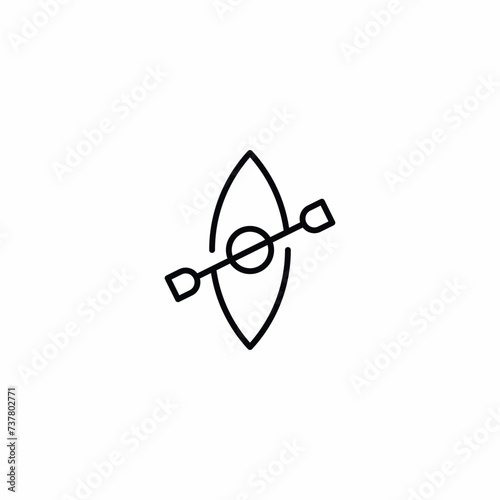 Boat Kayak Canoe Vector Icon Sign Symbol