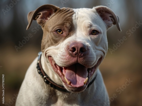 American pit bull terrier. Pit bull dog breed. Ai Generative photo