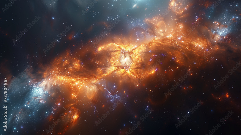Ai Illustrates Hubble Telescope's Insight: A Cosmic Nursery Where Stars Are Born within Dusty Veils of a Nebula