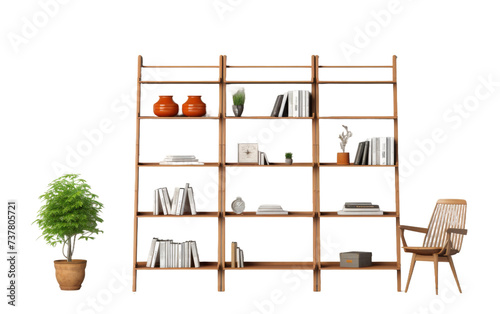 Compact Leaning Bookcase on transparent background