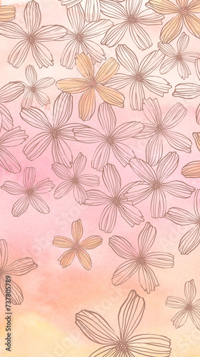 background illustration of scattered flowers