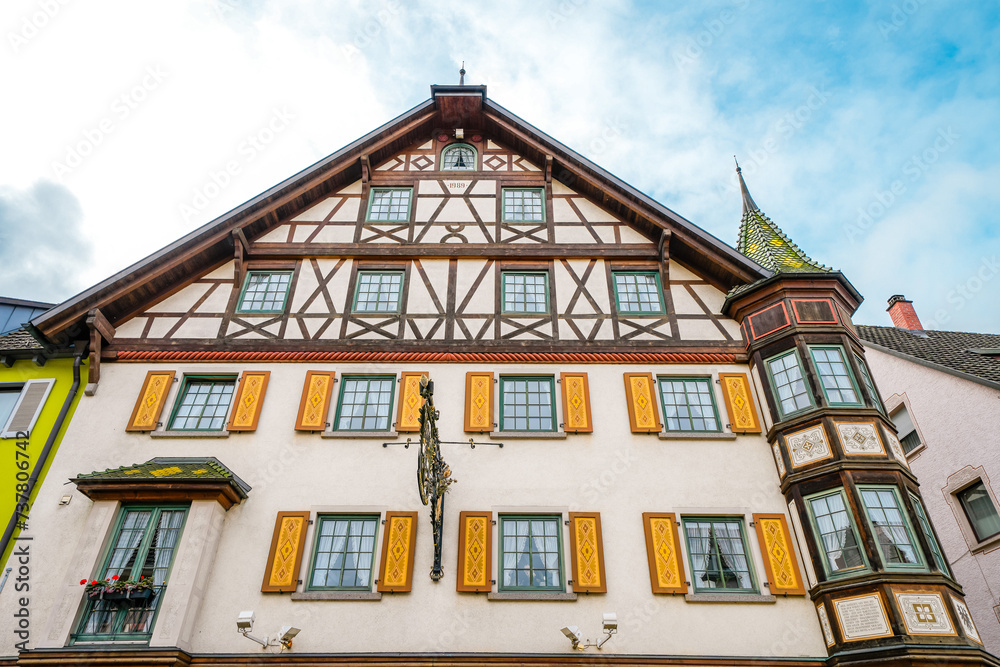 Fototapeta premium Old building in Hornberg in the Black Forest. 
