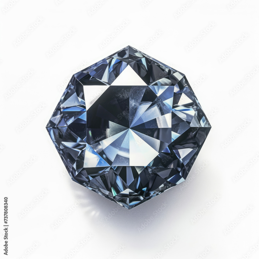 Brilliant Blue Diamond on White Background Brilliant Blue Diamond on White Background